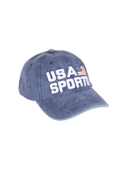 embroidered-flag-baseball-cap-iy502 / Blue