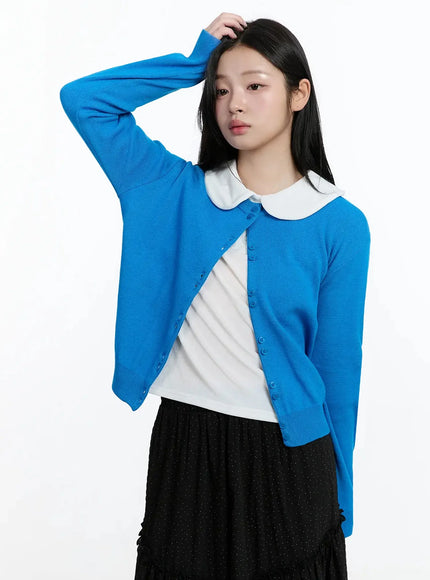 double-button-knit-cardigan-im513 / Blue