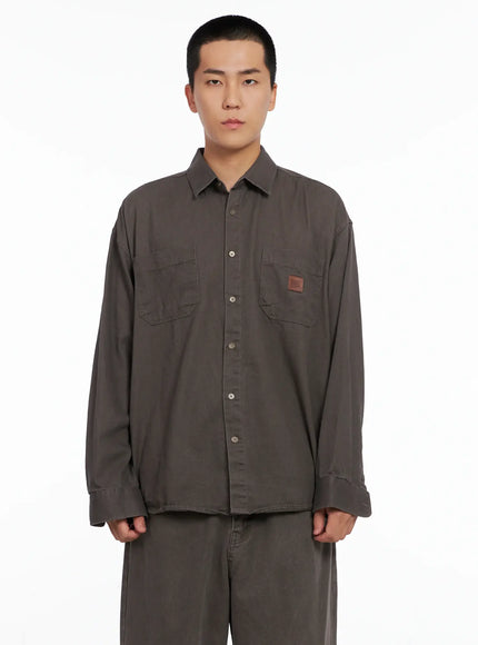 Men's Cozy Cotton Button-Up Shirt IG529