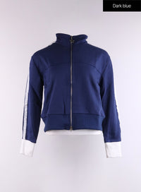 star-zip-up-jersey-jacket-cj431 / Dark blue