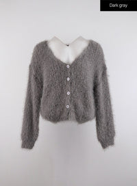 faux-fur-knitted-cardigan-id315 / Dark gray