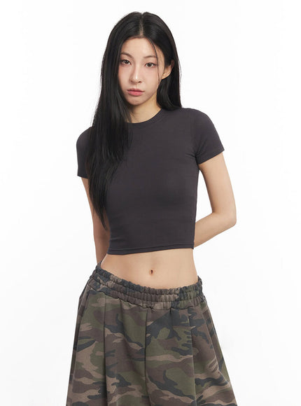 essential-cotton-crop-top-iy529 / Dark gray