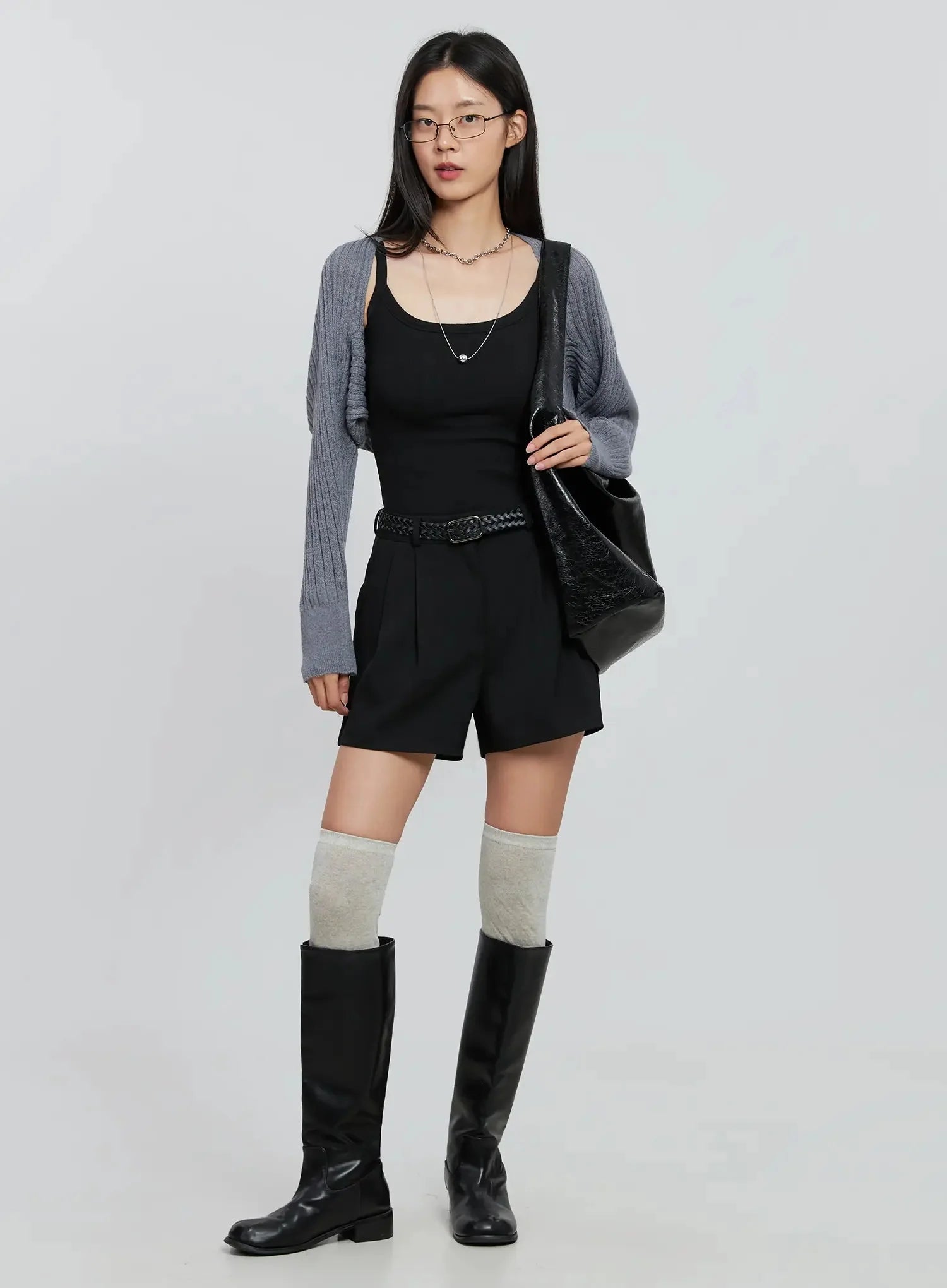 Ribbed Knit Bolero IN507