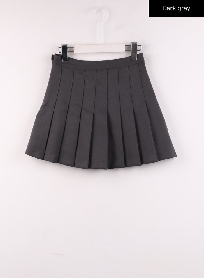 solid-skater-skirt-ij430 / Dark gray