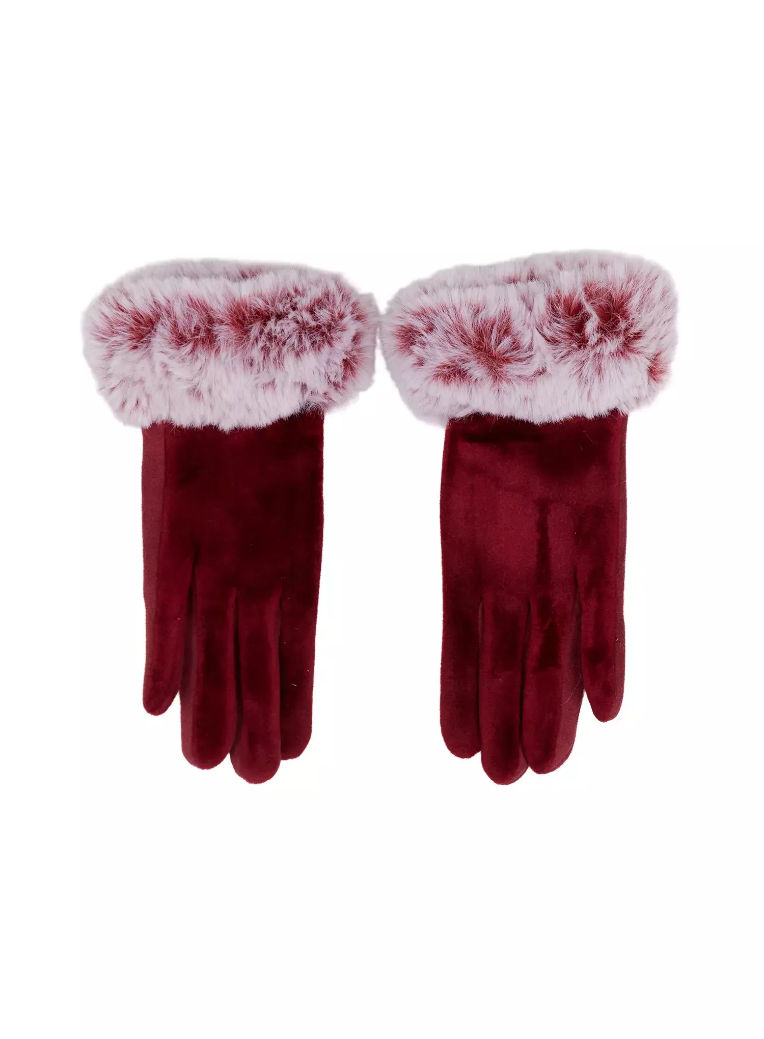 textured-velvet-gloves-in528 / Dark red