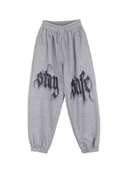 bold-graphic-sweatpants-in503 / Gray