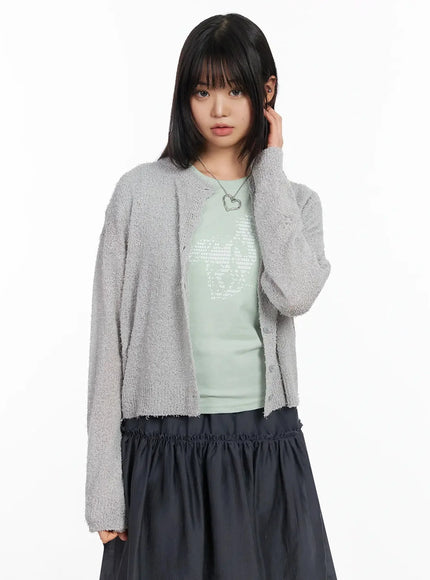 basic-crew-neck-cardigan-ia523 / Gray