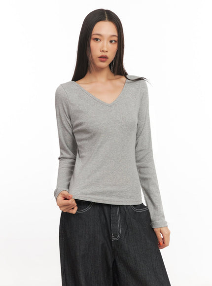 V-Neck Long Sleeve Top IA507