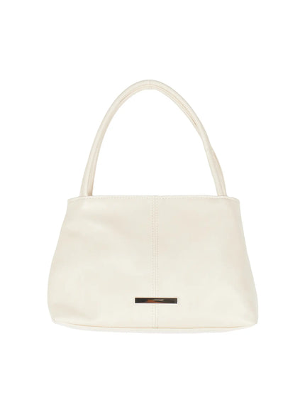 faux-leather-square-shoulder-bag-iu509 / Light beige