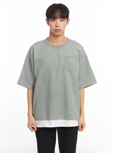 mens-oversized-washed-t-shirt-ia521 / Light green