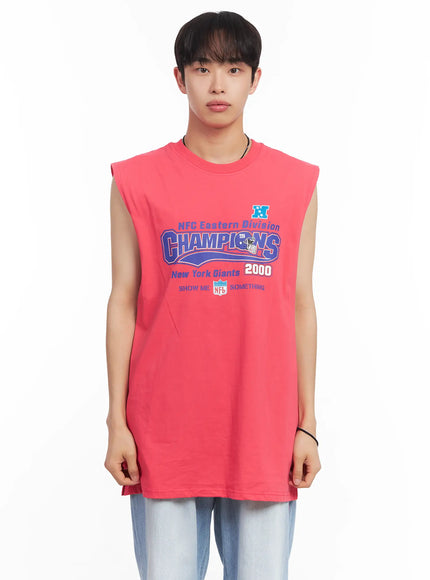 mens-graphic-sleeveless-shirt-iu519 / Pink