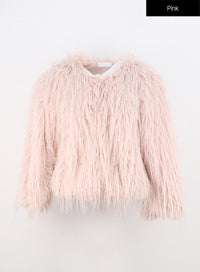 faux-fur-jacket-in308 / Pink