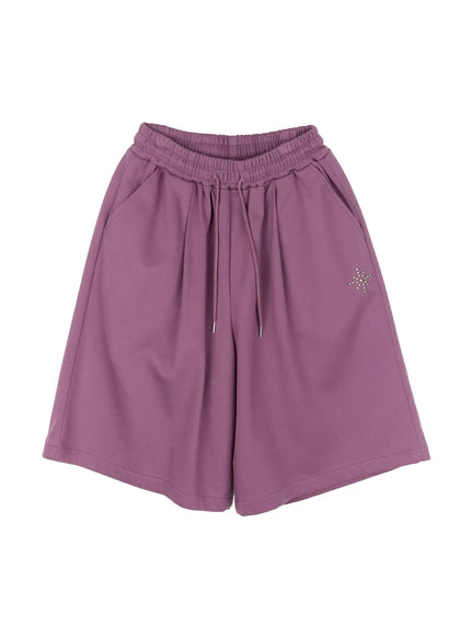 mens-studded-bermuda-shorts-ig511 / Purple