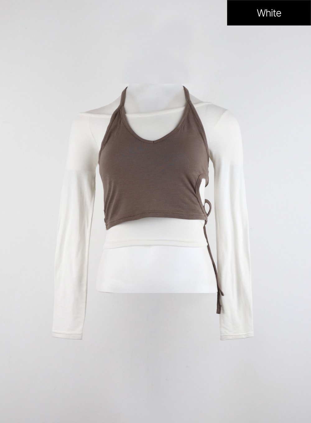 layered-halter-crop-tee-id315 / White