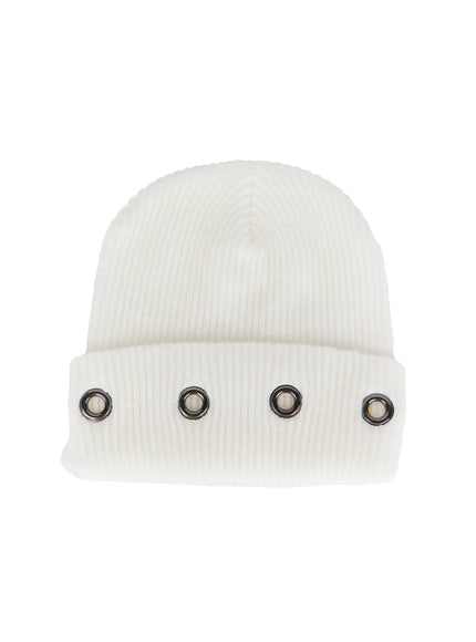 Men's Ribbed Eyelet Beanie IS502
