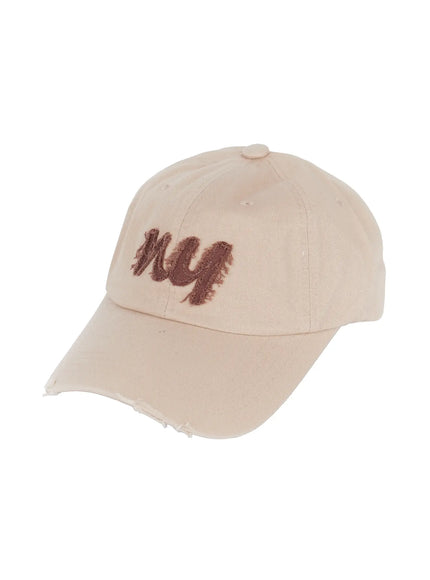 mens-ny-distressed-cap-ig529 / Beige