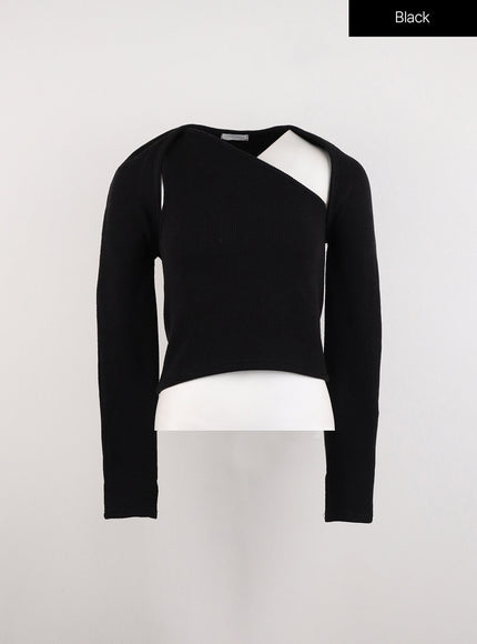 asymmetrical-tank-top-and-bolero-set-id306 / Black