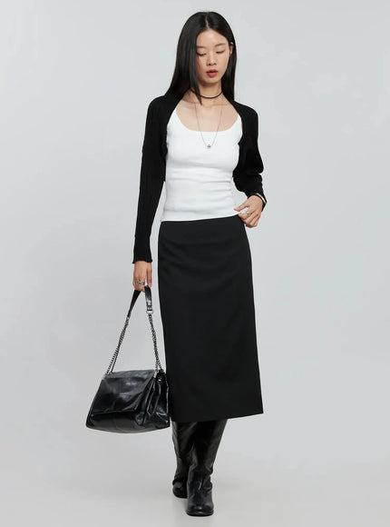 Ribbed Knit Bolero IN507