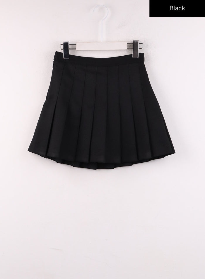 solid-skater-skirt-ij430 / Black