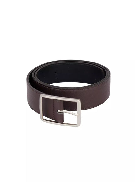 classic-black-square-belt-if502 / Dark brown