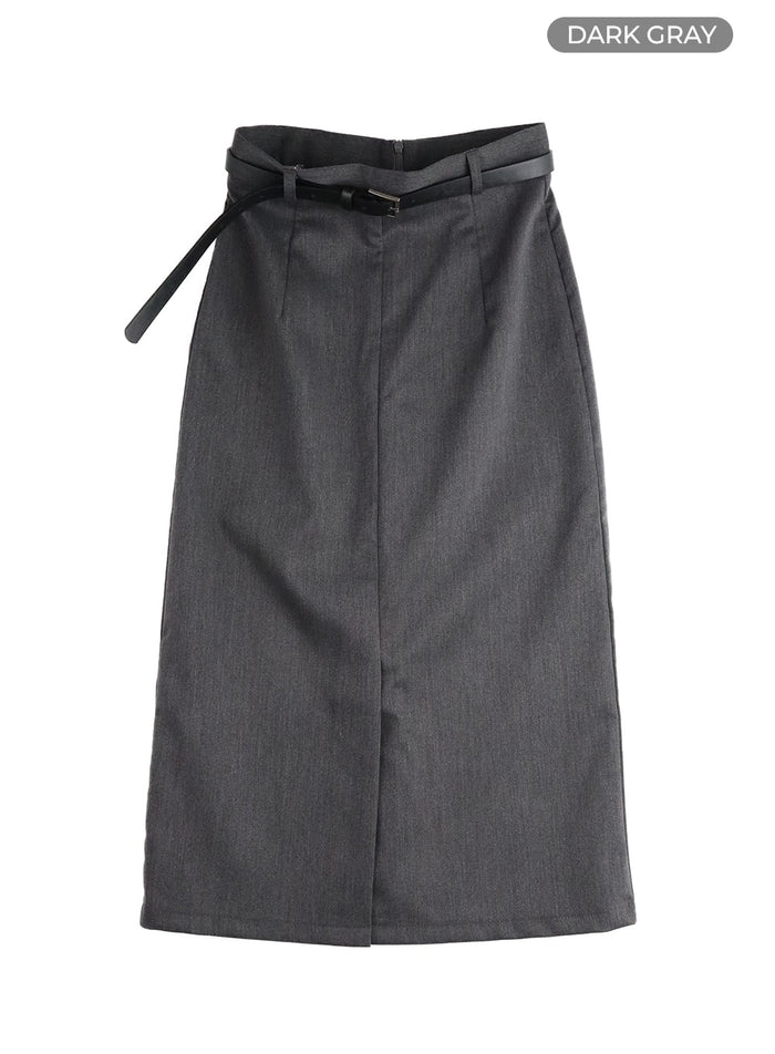front-split-maxi-skirt-im414 / Dark gray