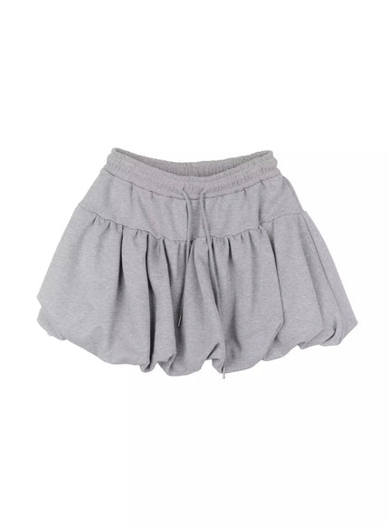 balloon-fit-flared-mini-skirt-in525 / Gray
