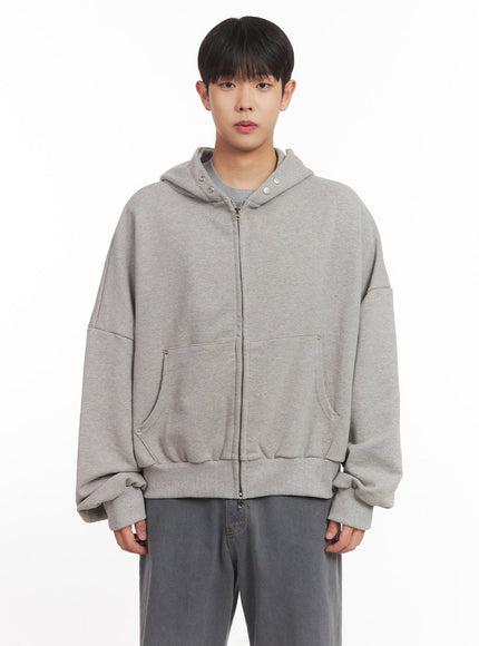 mens-oversize-zip-up-hooded-jacket-im527 / Gray
