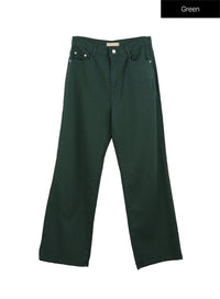 cotton-wide-leg-pants-io320 / Green