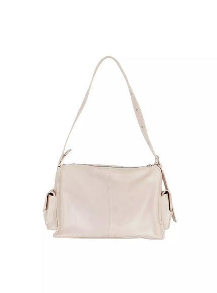 glossy-pocket-shoulder-bag-im509 / Light beige