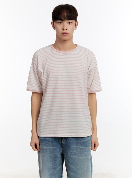 mens-striped-t-shirt-ia504 / Light pink