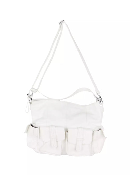 Faux Leather Two-Pocket Shoulder Bag IF505