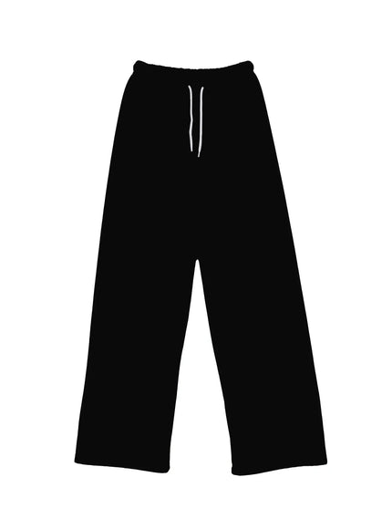 thermal-wide-leg-sweatpants-in528 / Black