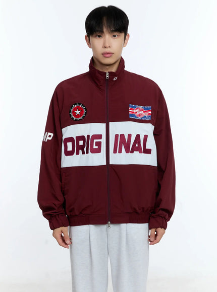mens-original-graphic-windbreaker-jacket-ig515 / Dark red