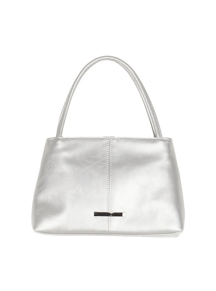 faux-leather-square-shoulder-bag-iu509 / Silver