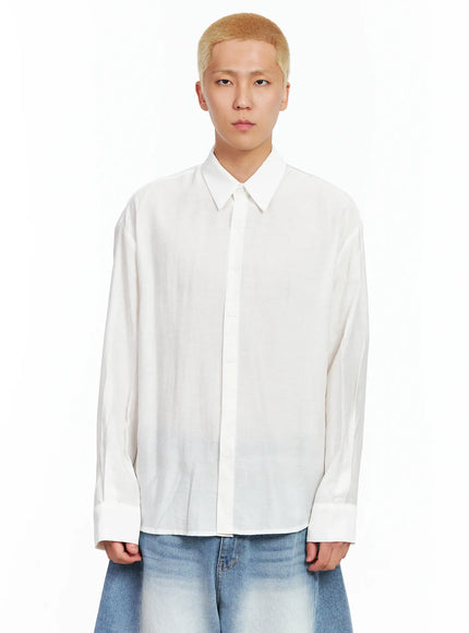 mens-soft-linen-long-sleeve-shirt-il514 / White