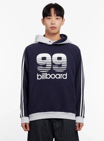 Men's 99 Billboard Print Hoodie IO523