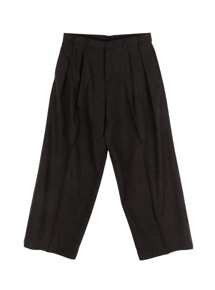 Men's Dark Gray Wide Slacks IJ521