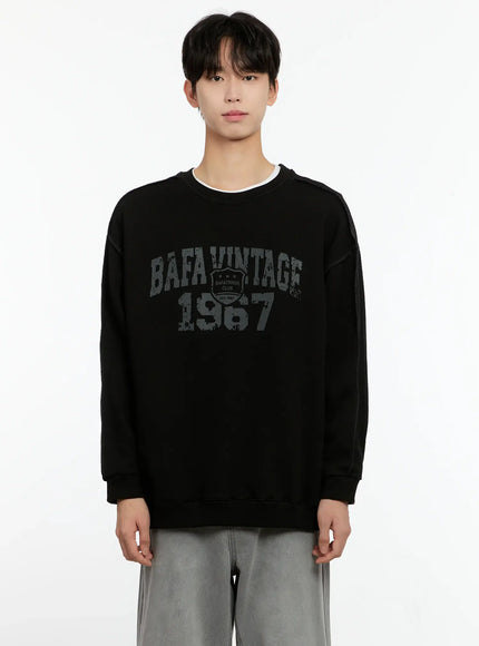 Men's Vintage Graphic Crewneck Sweatshirt IO531
