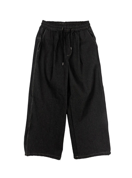 Men's Graphic Jeans (Black) IS529