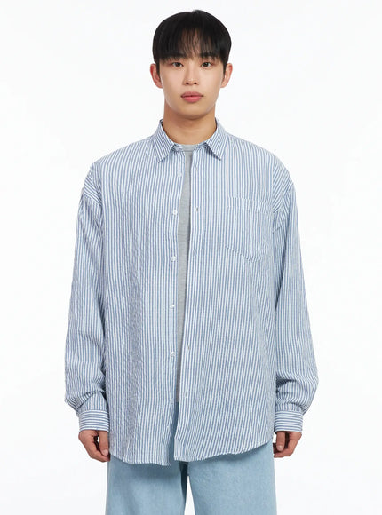 Men's Oversized Striped Collar Shirt IM511