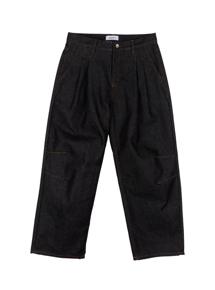 Men's Pintuck Jeans (Black)  IN518