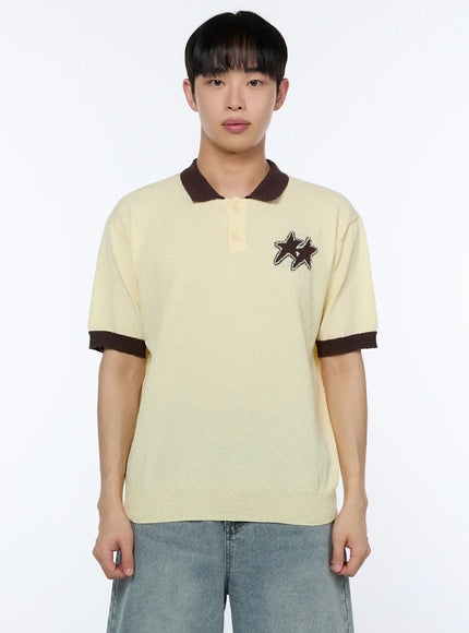 Men's Contrast Graphic Polo Shirt IA520