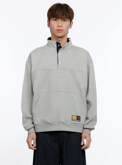 Men's Half-Zip Contrast Pullover IN512