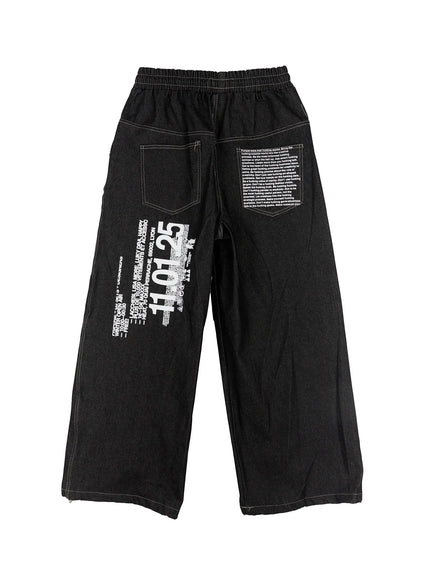 Men's Graphic Jeans (Black) IS529