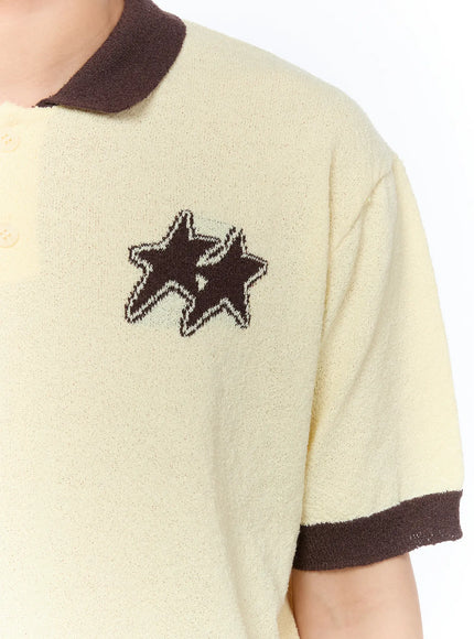 Men's Contrast Graphic Polo Shirt IA520