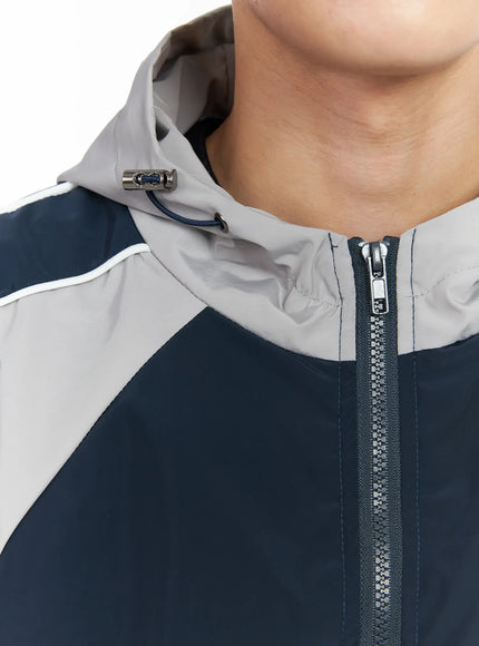 Men's Color Block Hooded Jacket IM523