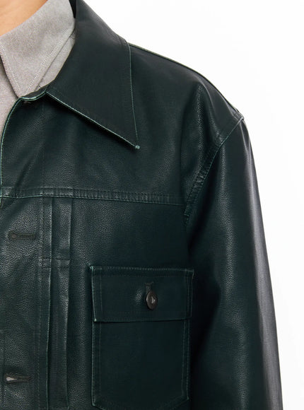 men-s-green-leather-trucker-jacket-if504