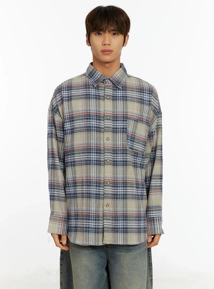 Men's Oversized Plaid Shirt ID524