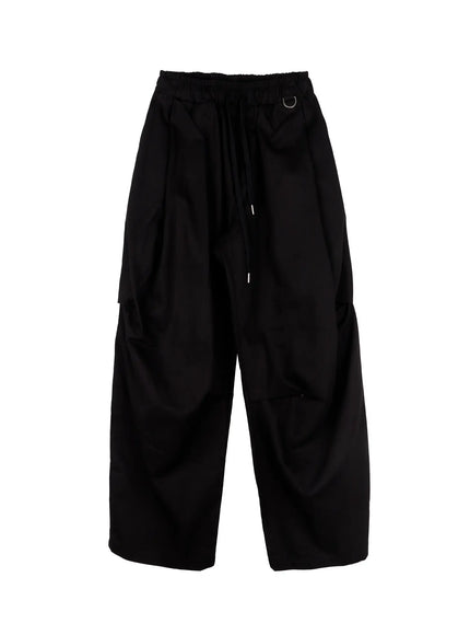 mens-pintuck-wide-leg-pants-io506 / Black