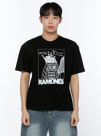 mens-vintage-band-style-t-shirt-ia517 / Black